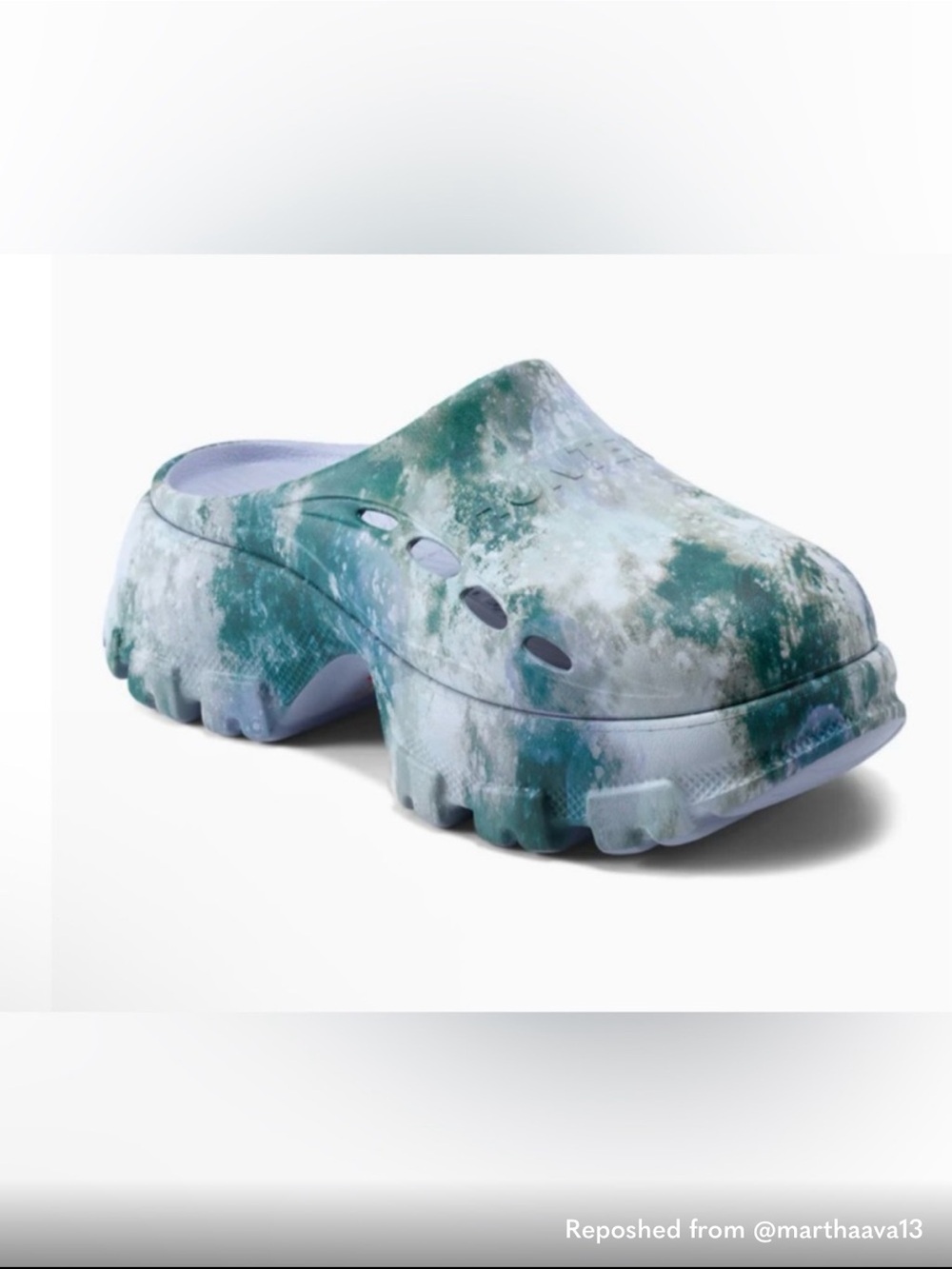 Hunter Blue Tie-Dye Platform Clogs